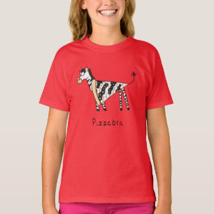 T-shirt Caricature pour enfants Pizza Zebra