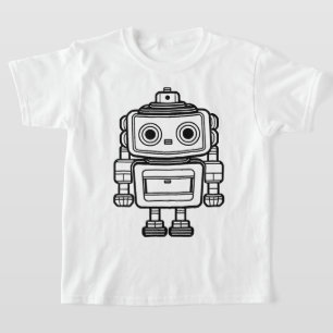 T-shirt Caricature robot rétro mignon illustration enfants