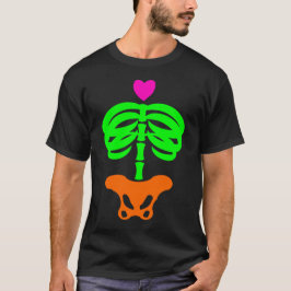 T-shirt Caricature Skelly de coeur Zombie Skeleton Ribcage