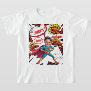 T-shirt Caricature Superhero Action Packed Boys Anniversai