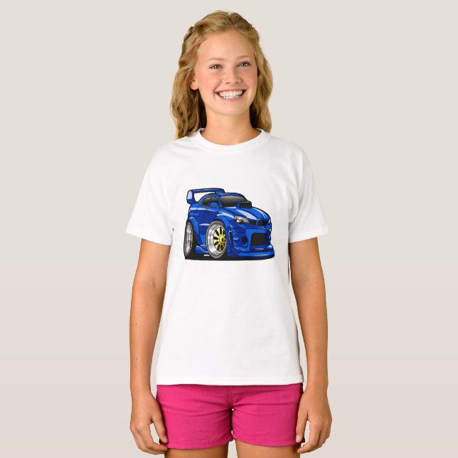 T-shirt Caricature sur la vitesse de la voiture des muscle (Devant entier)