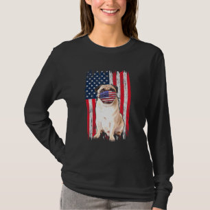 T-shirt Carlin américain Drapeau Chien porte visage Masque