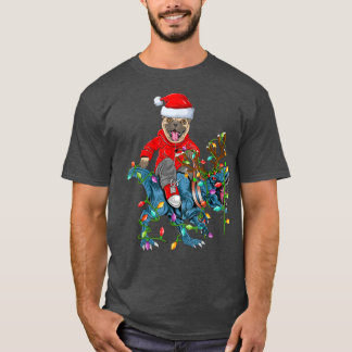 T-shirt Carlin Amoureux des chiens Xmas Lumières Carlin éq