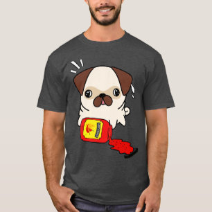 T-shirt Carlin amusant Sauce chaude déversée