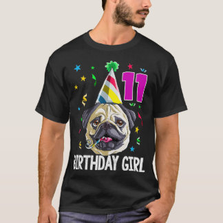 T-shirt Carlin Anniversaire Fille 11ème 11 Enfants Filles