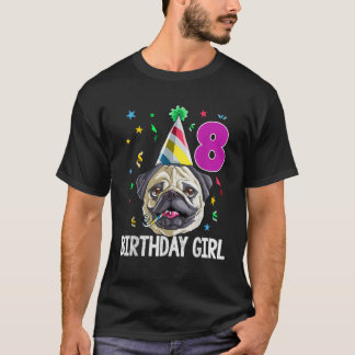T-shirt Carlin Anniversaire Fille 8e 8 T Chemise Enfants F
