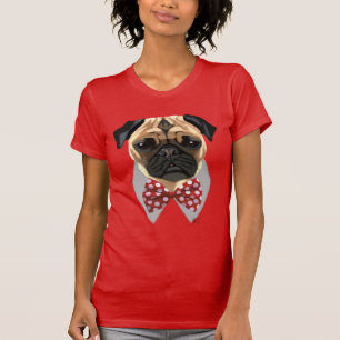 T-shirt Carlin avec la cravate d'arc tachetée rouge et