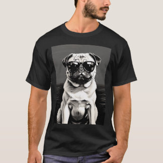 T-shirt Carlin avec lunettes de soleil (Noir et Blanc)