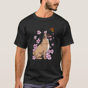 T-shirt Carlin Avec Papillon Fleur De Cerisier Sakura Japo