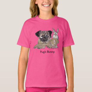 T-shirt Carlin Bunny mignon chien de dessin