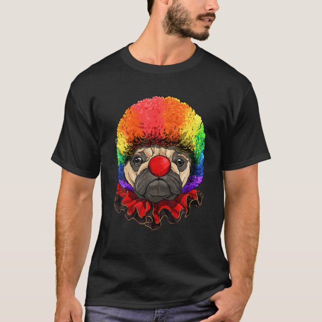T-shirt Carlin Chien Clown Carnaval Cirque Personnel Chien (Devant)