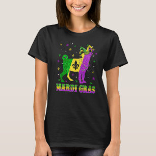 T-shirt Carlin Chien Mardi Gras Carnival Jester Beads Prem