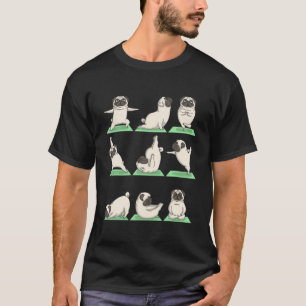 T-shirt Carlin Chien Yoga Pose Zen Cute Exercice d'entraîn