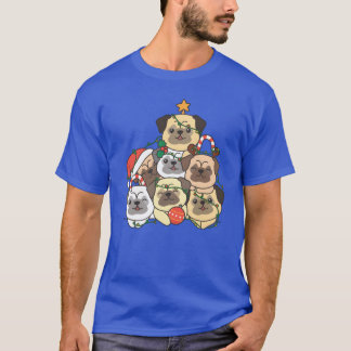 T-shirt Carlin Christmasree Funny Animal cadeau de Noël