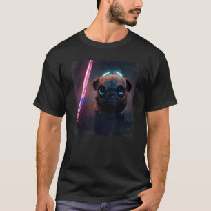 T-shirt Carlin Cyberpunk Carlin Wi-Fi Sci avec Sword Warri