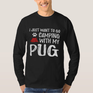 T-shirt Carlin De Camping Pour Drôle Chien Maman Ou Chien