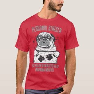 T-shirt Carlin de chien Stalker personnel Mugshot Jail