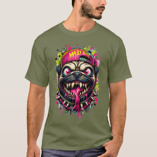 T-shirt Carlin de dessin animé sauvage