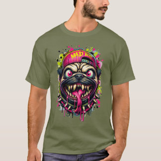 T-shirt Carlin de dessin animé sauvage