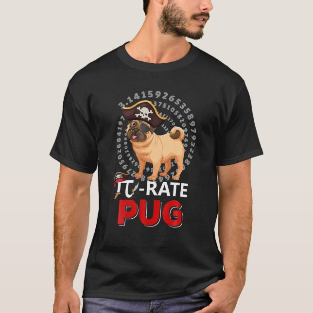 T-shirt Carlin de Pi-Rate Joyeux Pi Day Drôle Carlin Chien (Devant)