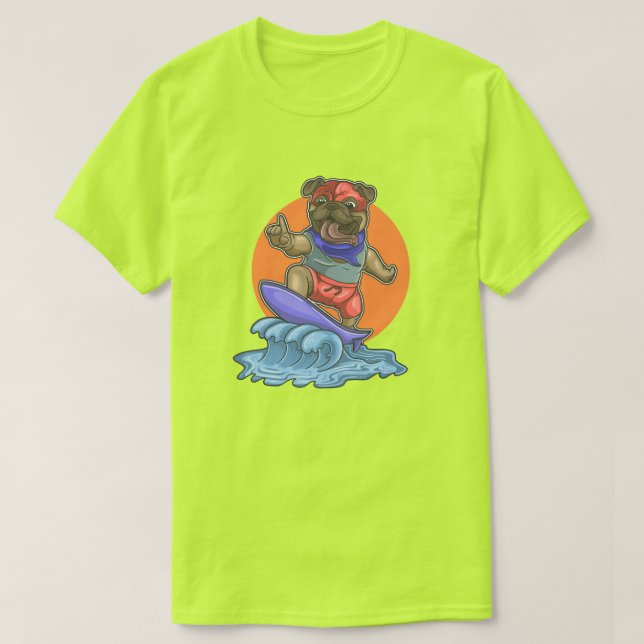 T-shirt Carlin de surf mignon (Design devant)