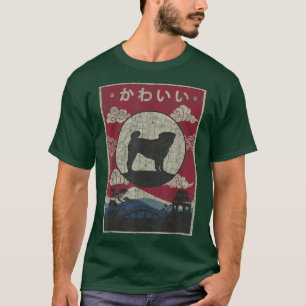 T-shirt Carlin Design japonais Kawaii Chien Maman Papa