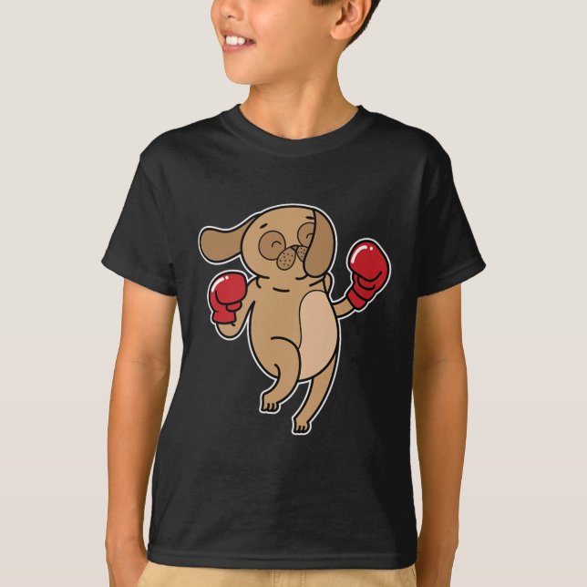 T-shirt Carlin Dog fait la boxe (Devant)