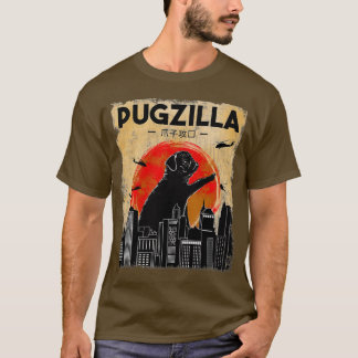 T-shirt Carlin drôle, Pugzilla, Carlin de chien drôle