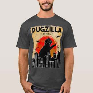 T-shirt Carlin drôle, Pugzilla, Carlin de chien drôle