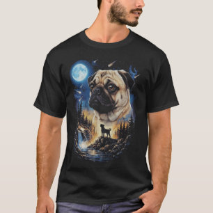 T-shirt Carlin drôle qui hurle à la Lune