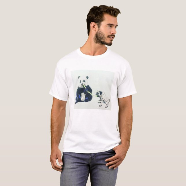 T-shirt Carlin et panda (Devant entier)