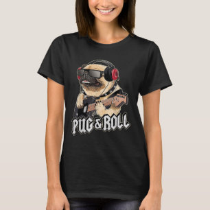 T-shirt Carlin Et Roll Cute Rockstar Guitar Rockin Music S