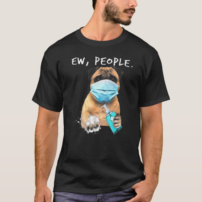 T-shirt Carlin Ew Personnes Chien Portant Un Masque Visage (Devant)
