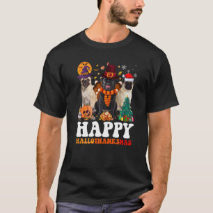 T-shirt Carlin Halloween Thanksgiving Noël Joyeux Halloth