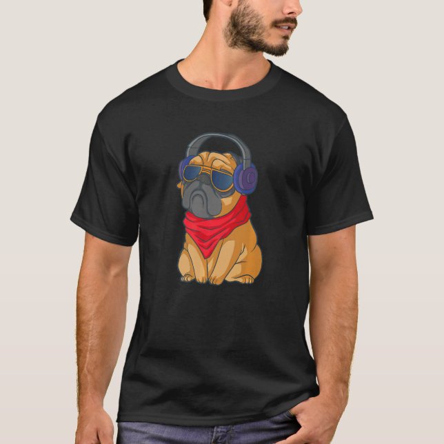 T-shirt Carlin Headset Chien Premium (Devant)