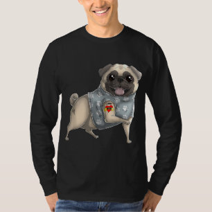T-shirt Carlin I Love Mom Tattoo Dog Funny Mother's Day Ca