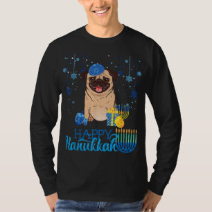 T-shirt Carlin juif Chien Menorah Casquette Chanukah Hanou