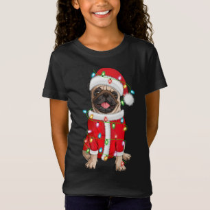 T-Shirt Carlin Lover Xmas Éclairage Santa Hat Carlin Noël