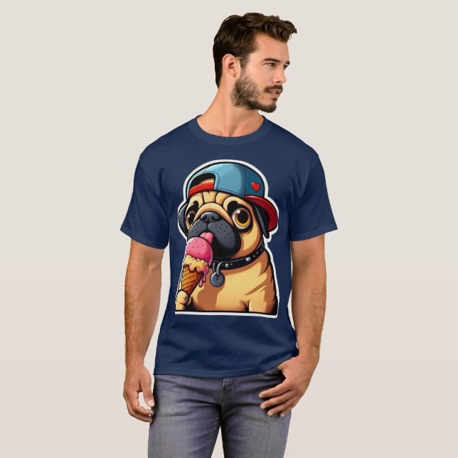 T-SHIRT CARLIN MANGEANT GLACE CRÈME 4 (Devant entier)