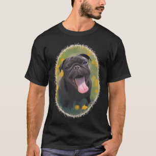 T-shirt Carlin noir dans une prairie printanière
