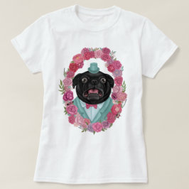 T-shirt Carlin noir derpy dans le chapeau supérieur