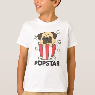 T-shirt Carlin Popcorn Temps Drôle Animaux En Restauration