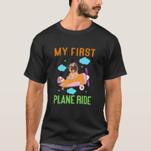 T-shirt Carlin première fois vol avion à bord garçons fill