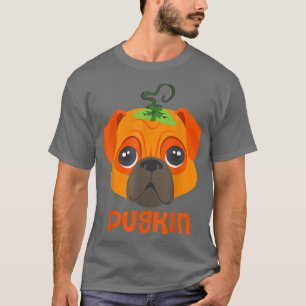 T-shirt Carlin Pugkin Citrouille Amoureux des chiens Costu
