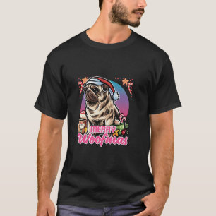 T-shirt Carlin Santa Claus Café Mug Joyeux Chiens de Noël