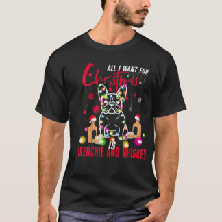 T-shirt Carlin tout ce que je veux pour Noël est Frenchie 