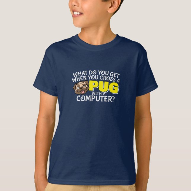 T-shirt Carlin - Traversez un Carlin avec un ordinateur (Devant)