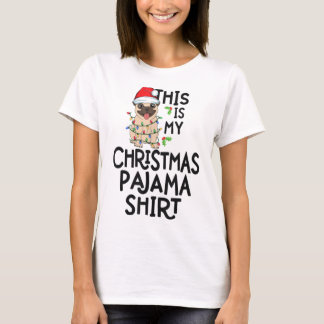 T-shirt Carlin Tree Lights Chien Noël C'Est Mon Paja De No