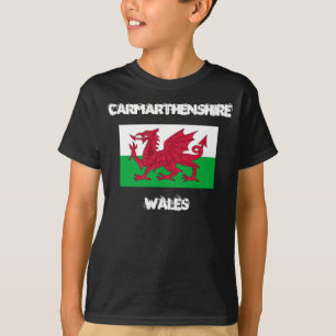 T-shirt Carmarthenshire, Pays de Galles avec drapeau gallo