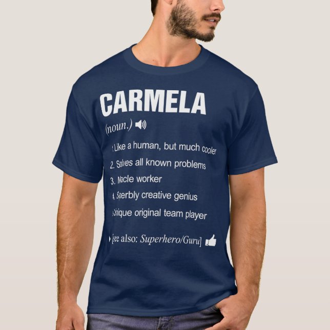 T-shirt Carmela Nom Définition Signification Famille Amusa (Devant)